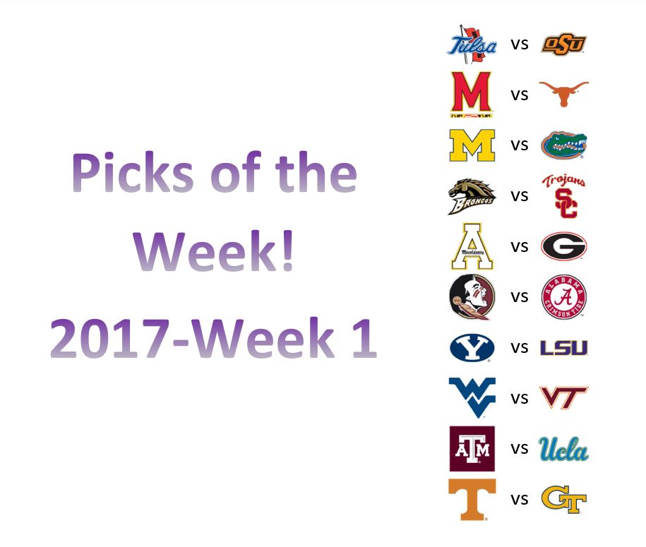 2017 – Week 1 Picks