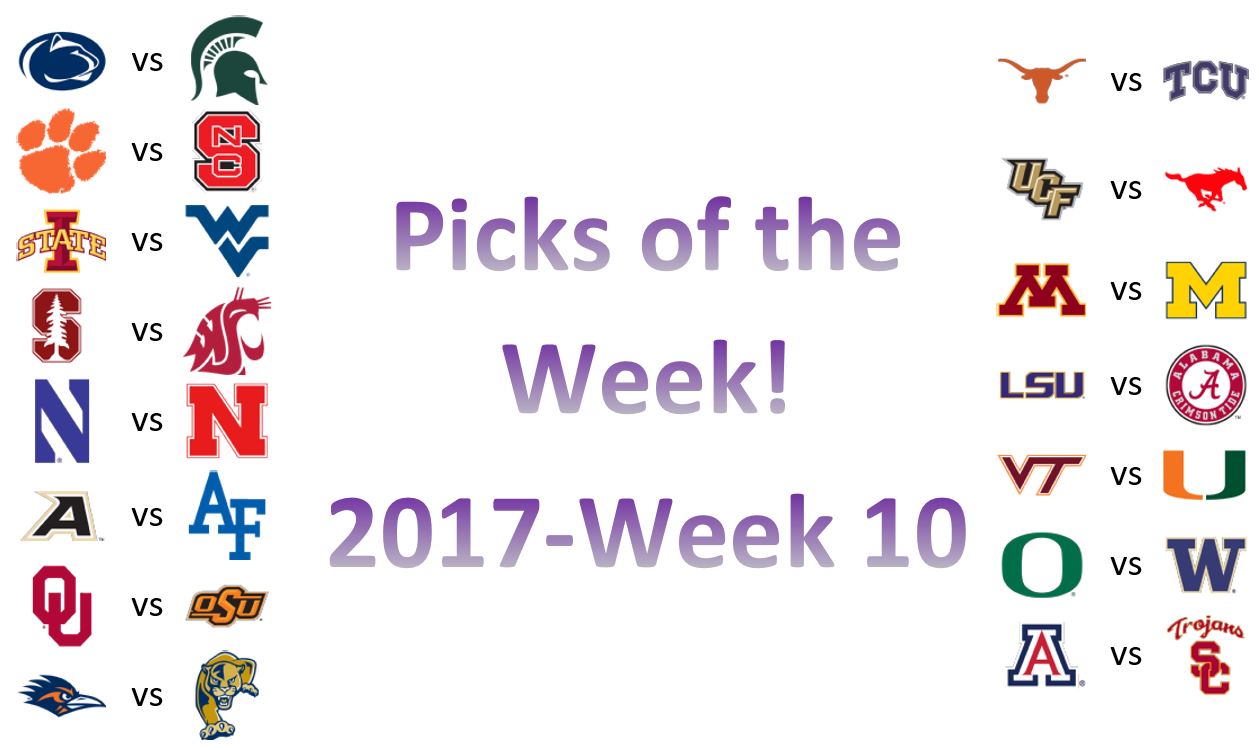 2017 – Week 10 Picks