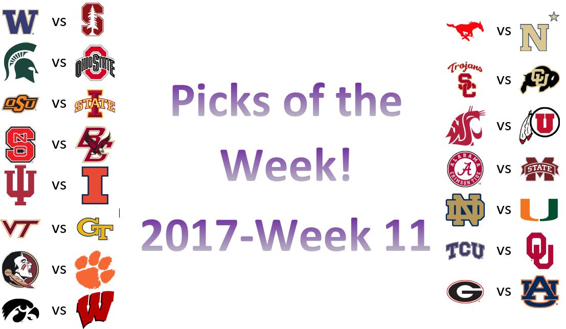2017 – Week 11 Picks