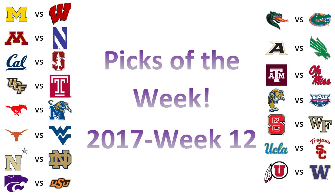 2017 – Week 12 Picks