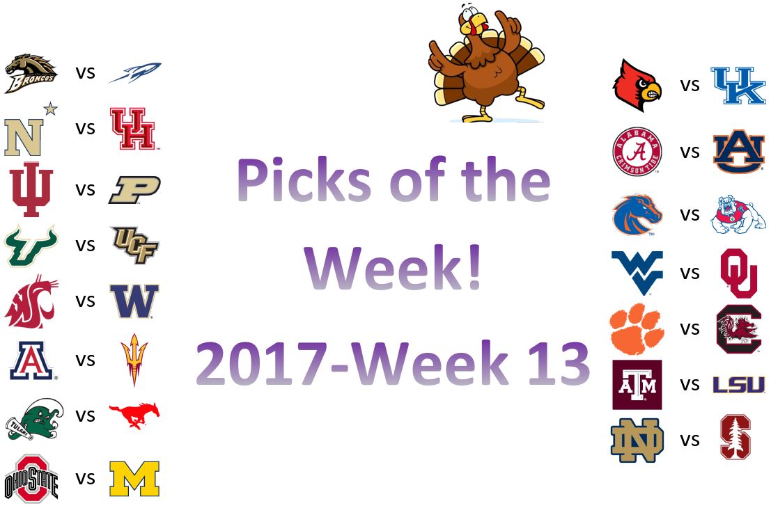 2017 – Week 13 Picks