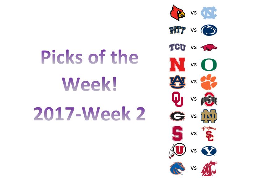 2017 – Week 2 Picks