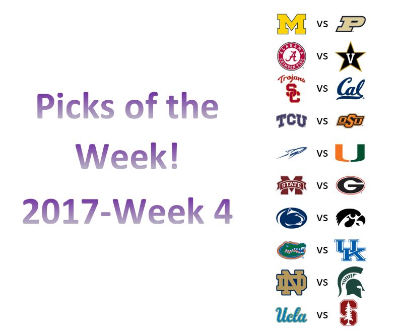 2017 – Week 4 Picks